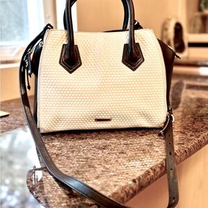 Rebecca Minkoff Cream and Black Satchel